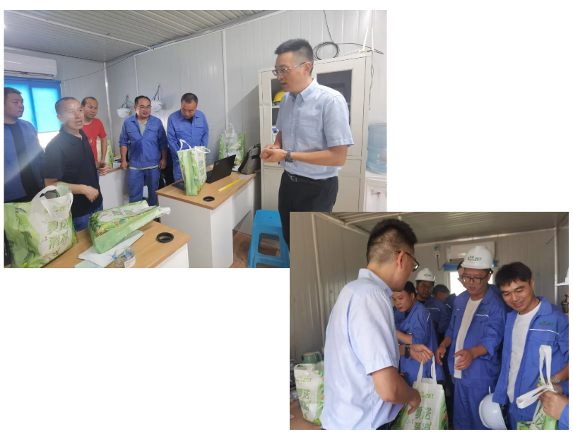 关怀一线 致敬匠心 | 尊凯实业股份开展项目现场夏日“送清凉”慰问活动